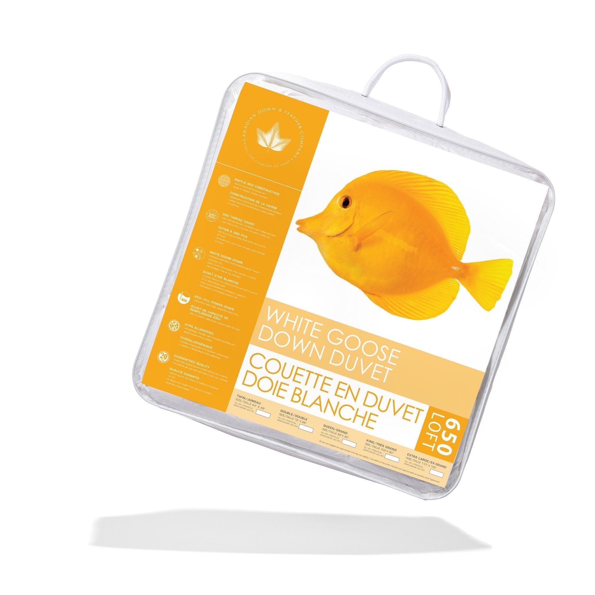 650 Loft White Goose Down Duvet 