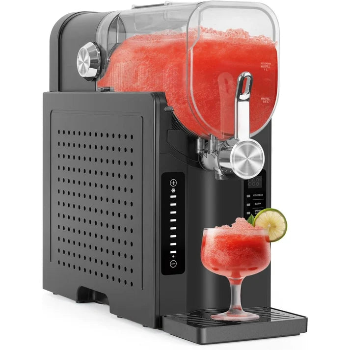Professional Slushie Machine with Self-Cleaning Function, No Ice Needed, 6 Presets, Black