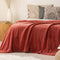 Flannel Blanket, 60 x 80 in, Super Soft, Brick Red