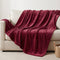 Flannel Blanket, 80 x 88 in, Super Soft, Merlot Red