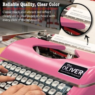 The Oliver Typewriter Company Twin-Spool Typewriter Ribbon for Manual Typewriters, Red/Black