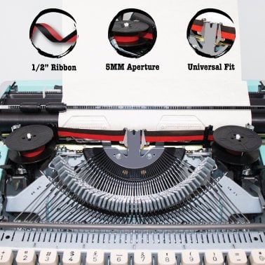 The Oliver Typewriter Company Twin-Spool Typewriter Ribbon for Manual Typewriters, Red/Black