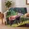 Faux Mink Throw Blanket, 48 x 60 in, Deer Print