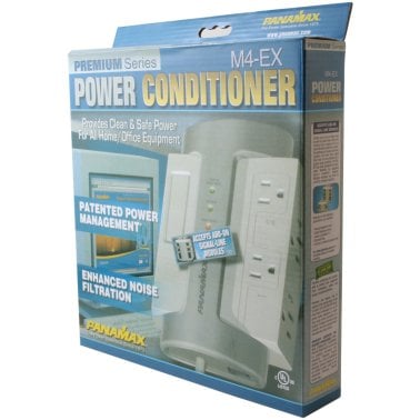 Panamax® Premium Series MAX® M4-EX Surge Protector, 4 Outlets, 8-Ft. Cord, Gray and Black