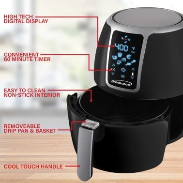 Brentwood® 1,400-Watt Electric Digital Air Fryer (4 Qt.)