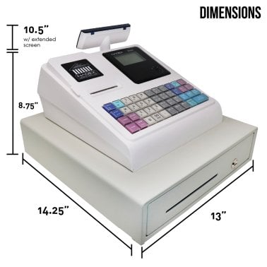 Nadex Coins™ CR360 Thermal-Print Electronic Cash Register (White)