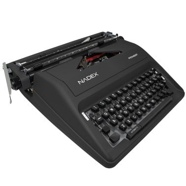 Nadex Coins™ Pioneer Manual Typewriter with Durable Travel Case (Black)