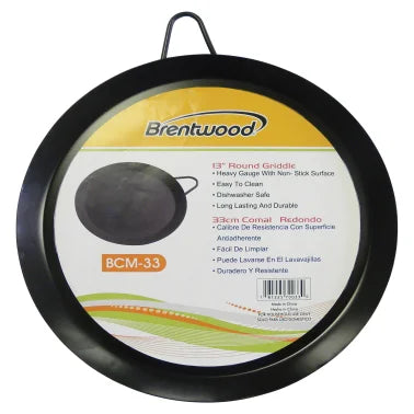 Brentwood® Carbon Steel Nonstick Round Comal Griddle (13 In.)