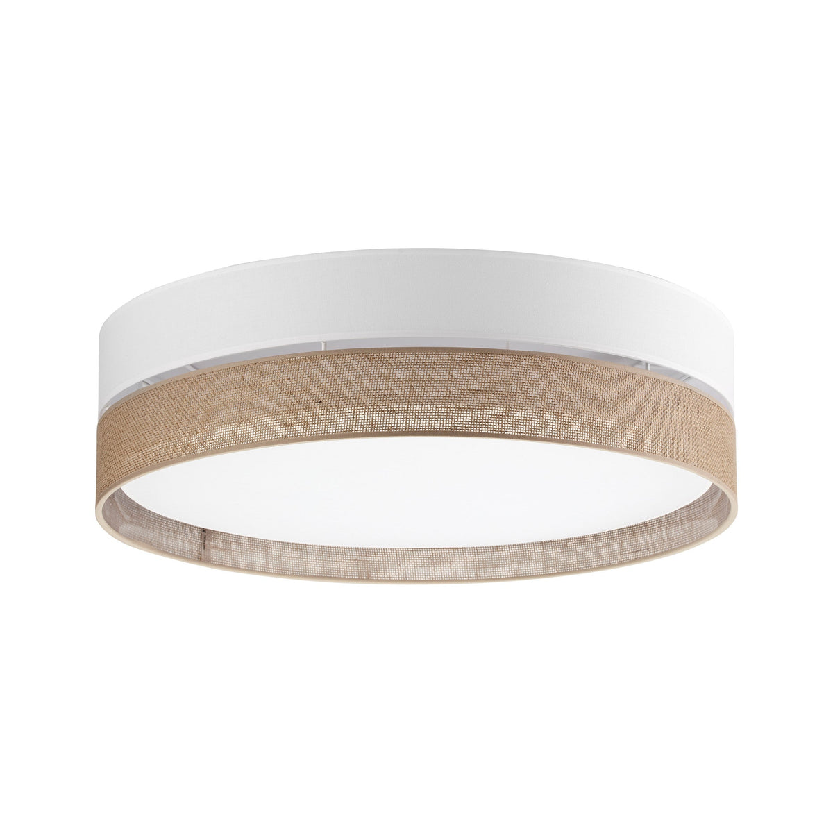 Linobianco Natural Linen Flush Mount Ceiling Light for Bedroom, Hallway & Living Room