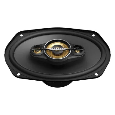 Pioneer® TS-A6971F 6-In. x 9-In. 600-Watt 4-Way Full-Range Coaxial Speakers Gold and Black, Max Power 2 Pack