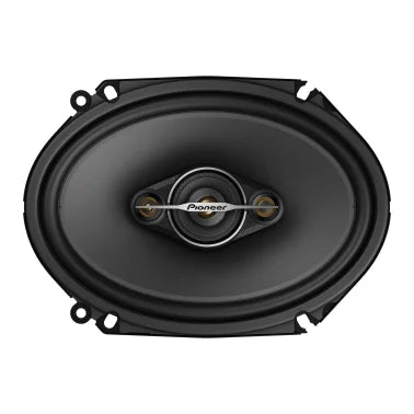 Pioneer® TS-A6881F 6-In. x 8-In. 350-Watt 4-Way Full-Range Coaxial Speakers Black and Gold, Max Power 2 Pack