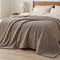 Cable Knit Sherpa Blanket, 80 x 88 in, Taupe