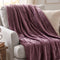 Embossed Flannel Throw Blanket, 48 x 60 in, Maple Leaf, Deep Mauve