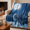 Faux Mink Throw Blanket, 48 x 60 in, Wolf Print