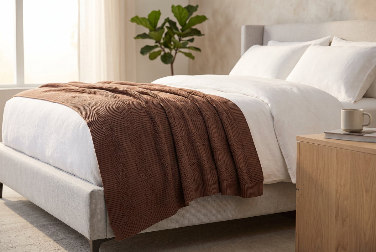 Jacquard Throw Blanket, 48 x 60 in, Contempo, Cedar