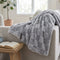 Faux Fur Throw Blanket, 48 x 60 in, Teddy with Sherpa Reverse, Grey