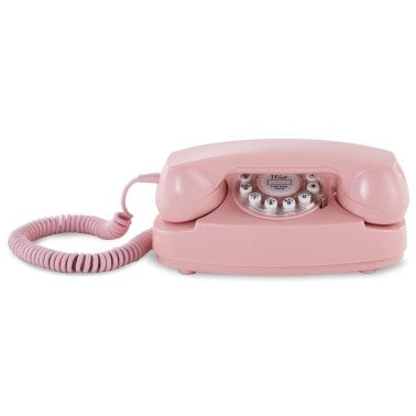 Ooma® Retro Princess Dial Phone with Home Phone Service and $50 International Credit, Pink