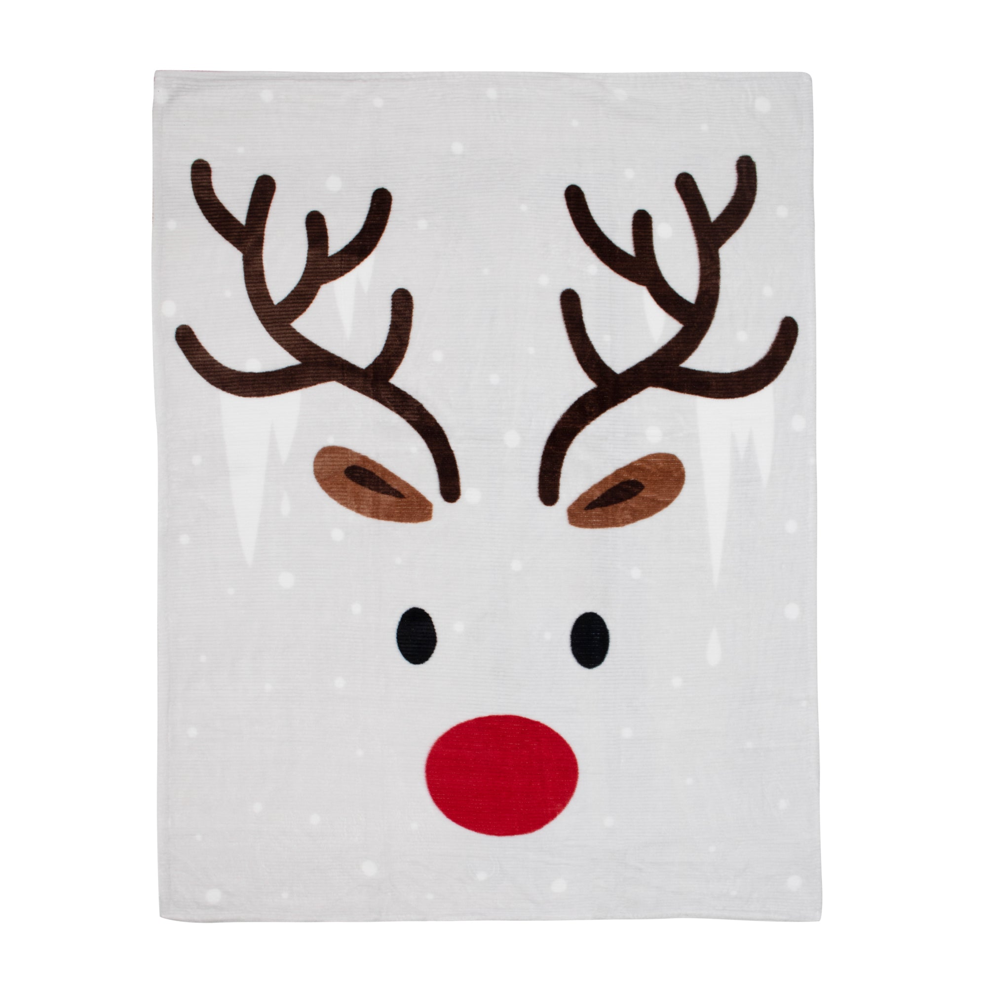 Christmas Throw Knit Ribbed Flannel 48X60 Reindeer Blanket 