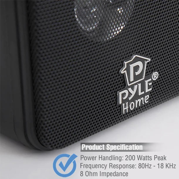 Pyle® 200-Watt 4-In. Mini-Cube Bookshelf Speaker Set, Black, 2 Count