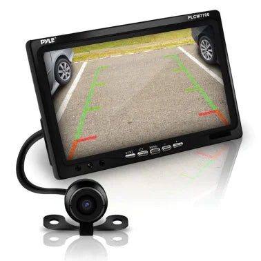 Pyle® Car Backup System with 7-Inch Monitor and Bracket-Mount Backup Camera with Distance Scale Line