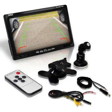 Pyle® Car Backup System with 7-Inch Monitor and Bracket-Mount Backup Camera with Distance Scale Line