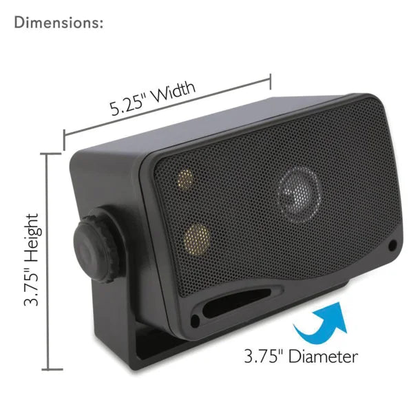 Pyle® Hydra Series 3.5" 200-Watt 3-Way Weatherproof Mini-Box Speaker System (Black)