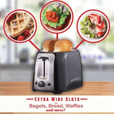 Brentwood® 2-Slice Cool-Touch Toaster with Extra-Wide Slots (Black)