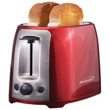 Brentwood® 2-Slice Cool-Touch Toaster with Extra-Wide Slots (Red)