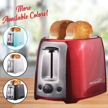 Brentwood® 2-Slice Cool-Touch Toaster with Extra-Wide Slots (Red)