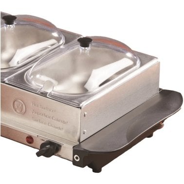 Brentwood® 180-Watt 4.5-Qt. 3-Pan Buffet Server and Warming Tray, Silver