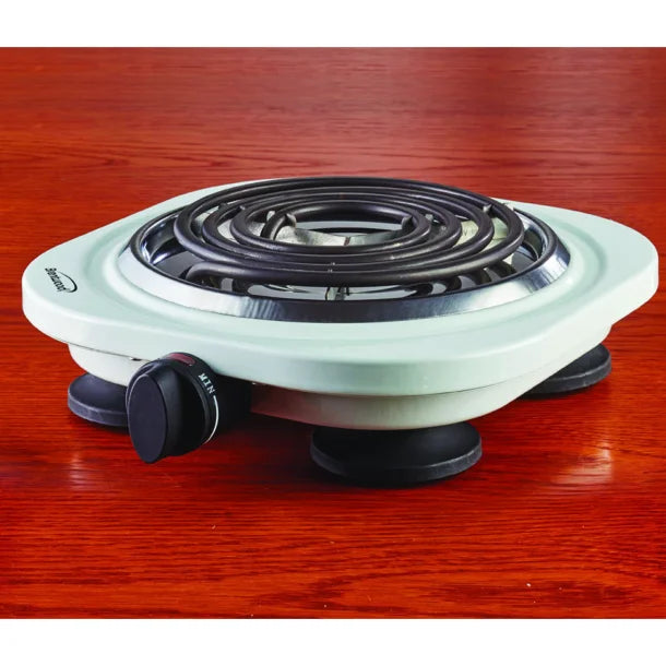 Brentwood® 1,000-Watt Single Electric Burner (White)