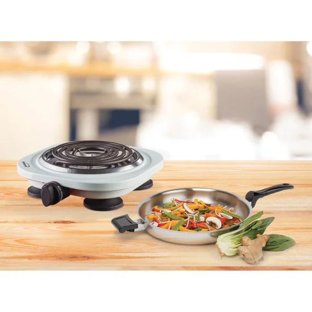 Brentwood® 1,000-Watt Single Electric Burner (White)