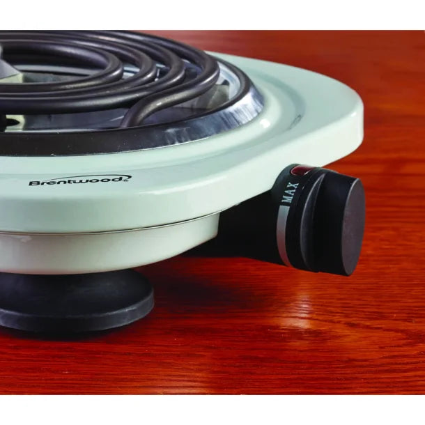 Brentwood® 1,000-Watt Single Electric Burner (White)