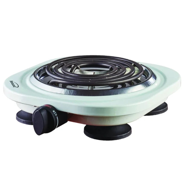 Brentwood® 1,000-Watt Single Electric Burner (White)