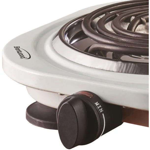 Brentwood® 1,000-Watt Single Electric Burner (White)