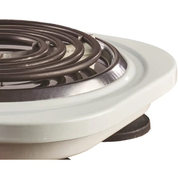 Brentwood® 1,000-Watt Single Electric Burner (White)