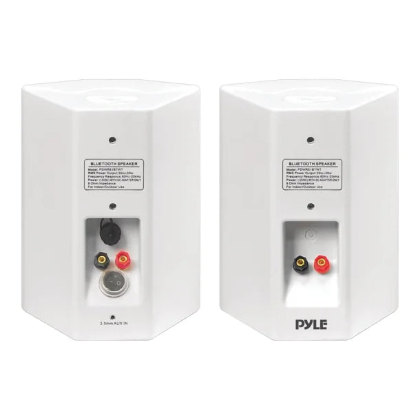 Pyle® PDWR61BTWT 60-Watt-Continuous-Power Indoor/Outdoor Wall-Mount Bluetooth® Speaker Set, White, 2 Count