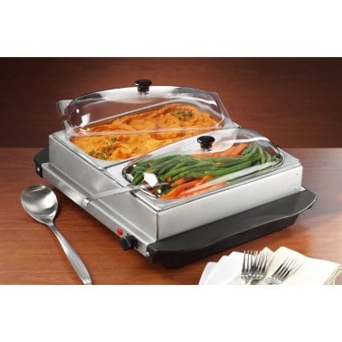 Brentwood® 3-Quart 2-Pan Buffet Server and Warming Tray