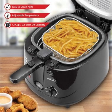 Brentwood® 12-Cup Electric Deep Fryer, Black