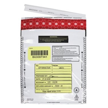 Nadex Coins™ Tamper-Evident 9-In. x 12-In. Opaque FRAUDSTOPPER™ Bank Deposit Bags (500 Pack)