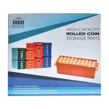 Nadex Coins™ Rolled Coins Storage Boxes with Lockable Covers