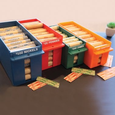 Nadex Coins™ Rolled Coins Storage Boxes with Lockable Covers