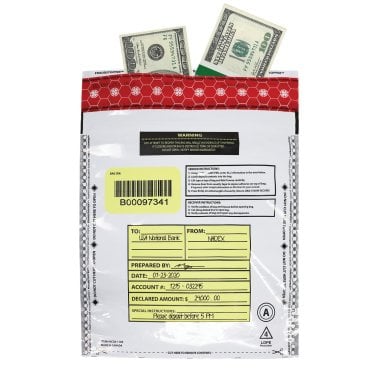 Nadex Coins™ Tamper Evident 9-Inch x 12-Inch FRAUDSTOPPER™ Bank Deposit Bags (100 Pack, Opaque)