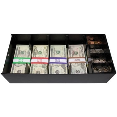 Nadex Coins™ Steel 5-Compartment Currency Tray with Coin Tray Insert and Lockable Cover