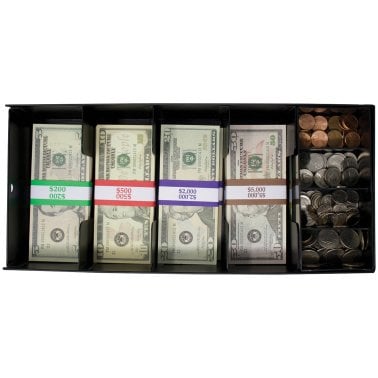 Nadex Coins™ Steel 5-Compartment Currency Tray with Coin Tray Insert and Lockable Cover