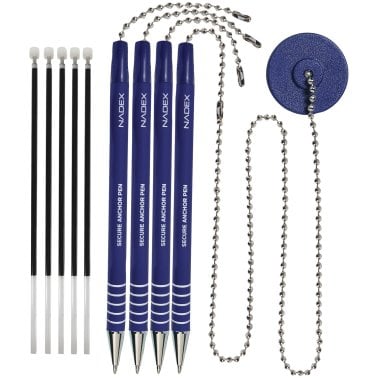 Nadex Coins™ 4-Pack Secure Counter Ballpoint Pens (Blue)