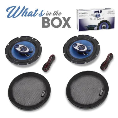 Pyle® Blue Label Speakers (6.5", 3 Way)