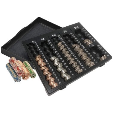 Nadex Coins™ 6-Compartment Coin Handling Tray (Black)