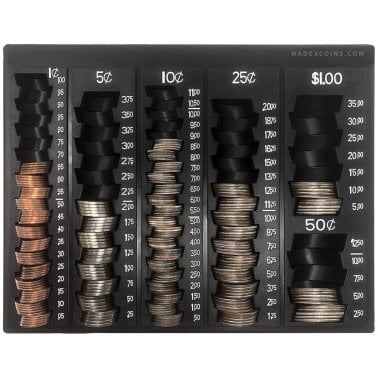 Nadex Coins™ 6-Compartment Coin Handling Tray (Black)