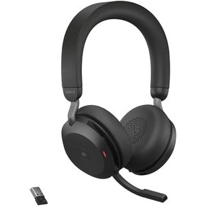 Jabra Evolve2 75 Wireless On-ear Stereo Headset - USB-A - For MS Teams - Black - Binaural - Ear-cup - 3000 cm - Bluetooth - 20 Hz to 20 kHz - MEMS Technology Microphone - Noise Cancelling 